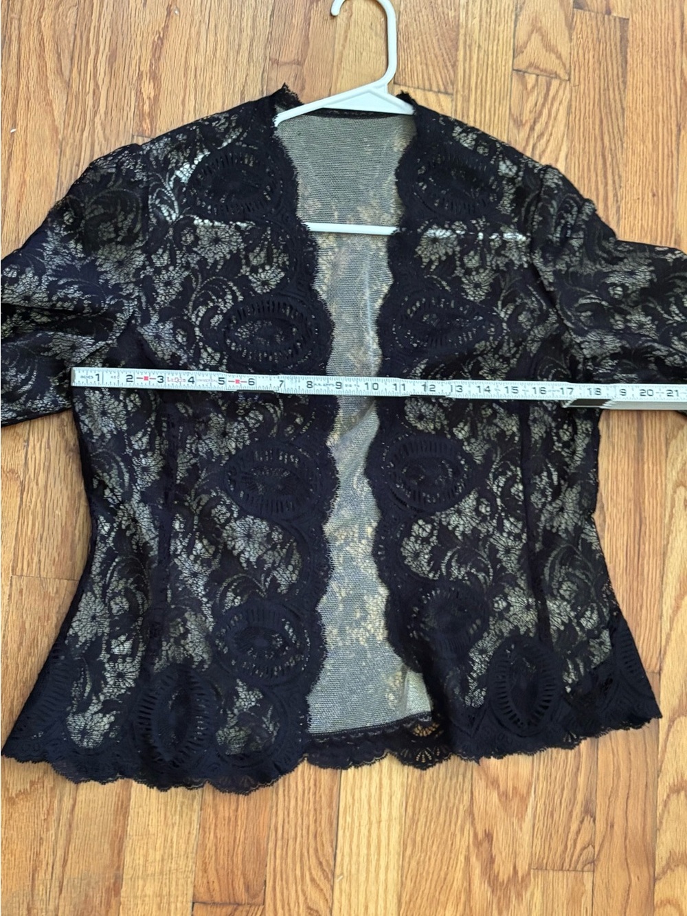 Damianou Black Lace 3 Pc Set 90s Vintage Midi Made in USA Autumn Wedding Large - Picture 15 of 16